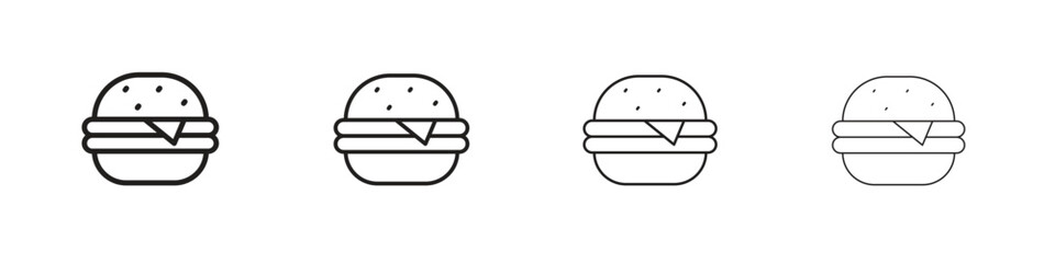 Cheese burger icon. Simple graphic element set