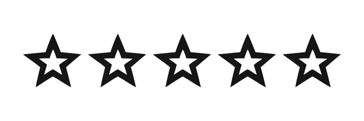 Five Star Rating Vector Icon - Gold Customer Review and Quality Symbol