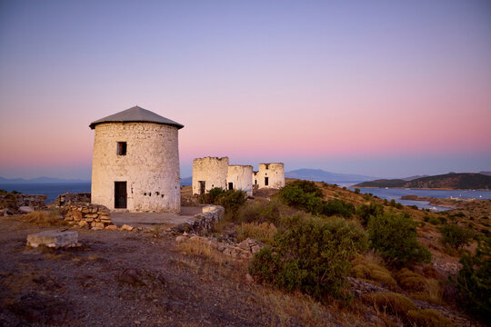 Greek windmills in Bodrum, Turkey
