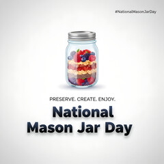 Mason jar day preserved fruits with transparent glass container creative homemade theme