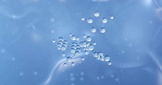 Albaconazole rotating molecular structure, 3d model of antifungal
