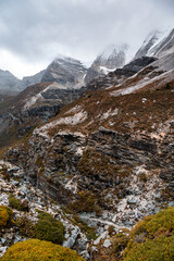 The alpine geological landscapes of the Qinghai-Tibet Plateau, Daocheng Yading in Sichuan, China