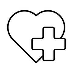 Obraz premium Health plus heart icon, minimal design representing healthcare and medical assistance