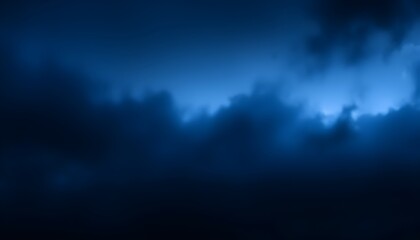 Fototapeta premium Moody dark blue storm clouds with soft fog, dramatic atmospheric sky and abstract weather background