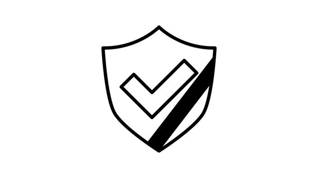 Security shield with check mark scanning animation