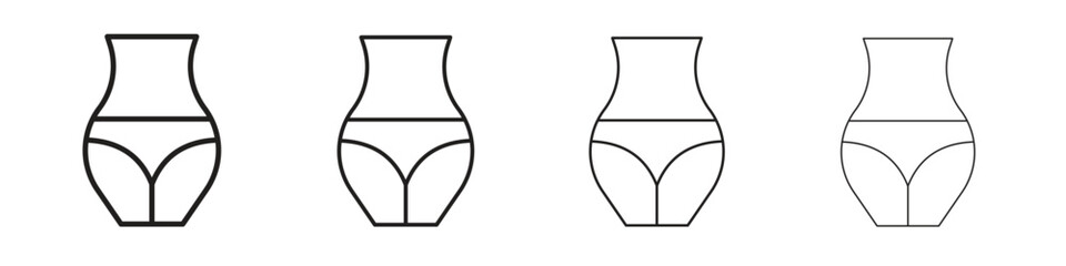 Female hips and waist icon. Simple graphic element set