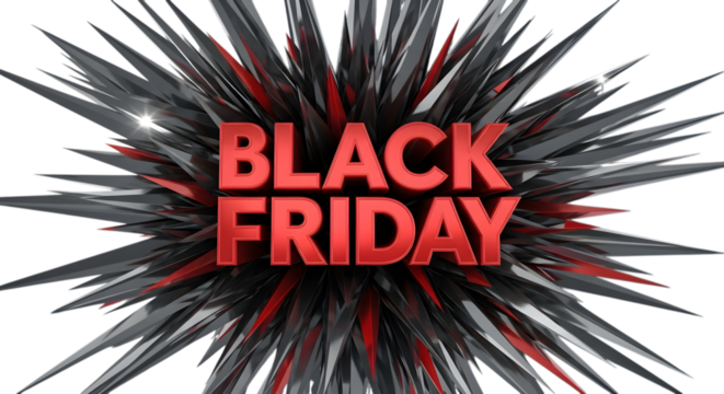Explosive black friday graphic with sharp edges