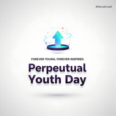 Youth day vibrant arrow symbolizing motivation and growth on white background