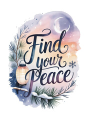 Discover tranquility with this serene winter night scene featuring a glowing lantern and a crescent moon.