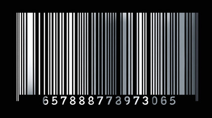 A barcode with the numbers 65788773973065 on a black background