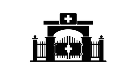 Hospital Entrance A Symbolic Representation of Healthcare and Healing.