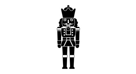 Silhouette of a Nutcracker Soldier in Black and White.