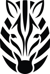 A vector illustration of a black tribal skull tattoo design featuring a dragon and floral leaf decoration pattern