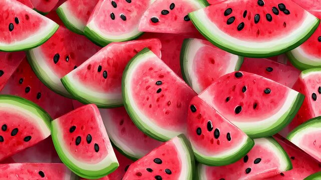Refreshing Watermelon Slices Animation Background for Summer Themed Projects