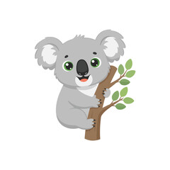 Illustration of a koala hugging a tree