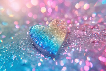 Fototapeta premium Holographic heart background glitter backgrounds celebration.