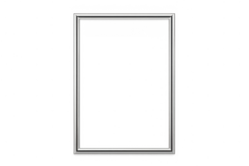 Silver metallic rectangle frame design with transparent background for elegant border template