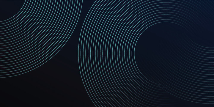 Blue abstract background with glowing circles. Swirl circular lines pattern. Geometric spiral. eps 10