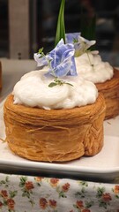 Timber Ring Croissants with Coconut Cream.