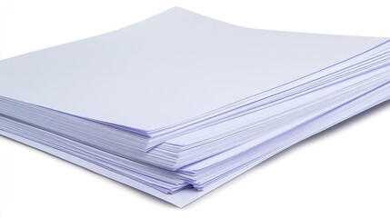 A Stack of White Printing Paper Sheets Neatly Piled on a Flat Surface