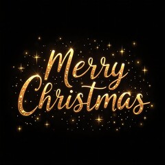 輝く金色のメリークリスマス文字｜Glowing Gold Merry Christmas Text
