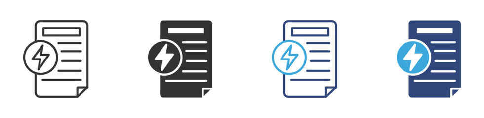 Energy Bill  icon set, vector illustration .