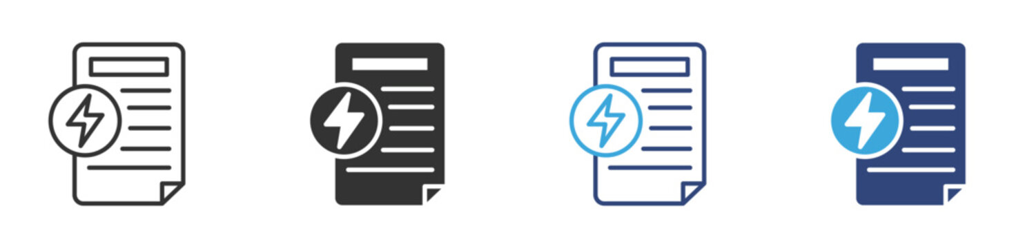 Energy Bill  icon set, vector illustration .