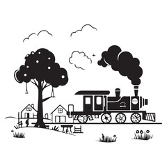 Rural Retreat Logo and Iconic Village Charming Village Scenes Vector and Graphic Design 