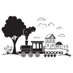 Rural Retreat Logo and Iconic Village Charming Village Scenes Vector and Graphic Design 