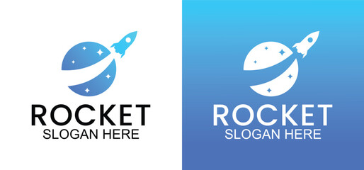 rocket launch logo, rocket vector template for business startup, modern rocket icon for business identity