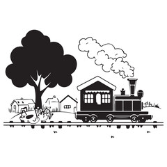 Rural Retreat Logo and Iconic Village Charming Village Scenes Vector and Graphic Design 