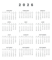2026 Year Calendar