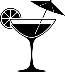 cocktail silhouette vector illustration