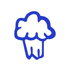 doodle of a single plain cupcake or muffin in a hand drawn sketch style. Minimalist bakery food element perfect for coffee shop logo, breakfast icon, or sweet treat theme