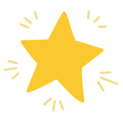Simple Yellow Twinkling Star Doodle Art Illustration