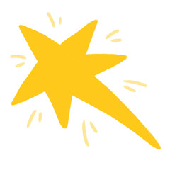 Hand Drawn Cute Shooting Star Doodle Flat Cartoon Design