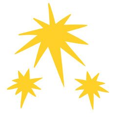 Sparkling Yellow Star Icon Illustration for Decoration