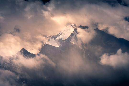 mountains and clouds
