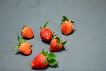 Fresh strawberry isolated on gray background 