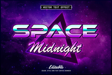 Space Midnight Text Effect with Futuristic Neon Style