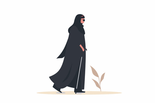arabic woman with cane adult isolated