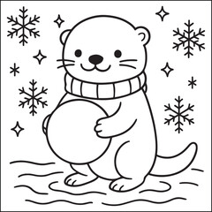 Winter & christmas black and white coloring pages for adults and teens 