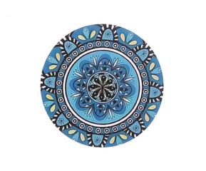 Decorative circle with abstract ornamental pattern isolated on white background
