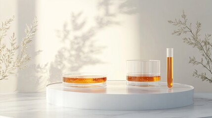 Circular Transparent Stands, Petri Dishes, Test Tube