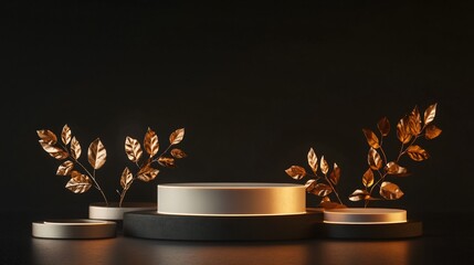 Elegant Round Podiums with Decorative Design