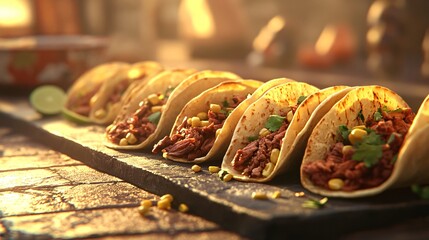 Authentic Mexican Street Tacos Displayed on Slate