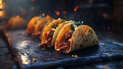 Authentic Mexican Street Tacos on Slate