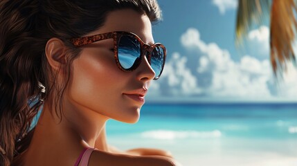 Intimate couple enjoying beach vacation serenity