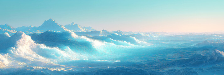 Obraz premium Majestic Ocean Waves at Sunrise 