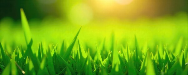 Vibrant green grass bathed in the warm sunlight of a clear day  Perfect for backgrounds, websites, or nature-themed projects  Shows healthy growth and natural textures ,  pastoral,  texture,  field